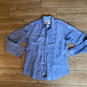 Frank & Eileen Mackenzie Shirt Size Large Womens 100% Linen Button